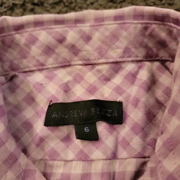 Andrew Fezza Boys Purple Long Sleeve Collared Button Up Shirt Size 6 - Picture 2 of 7